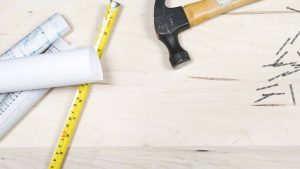 home remodeling blueprint and tools
